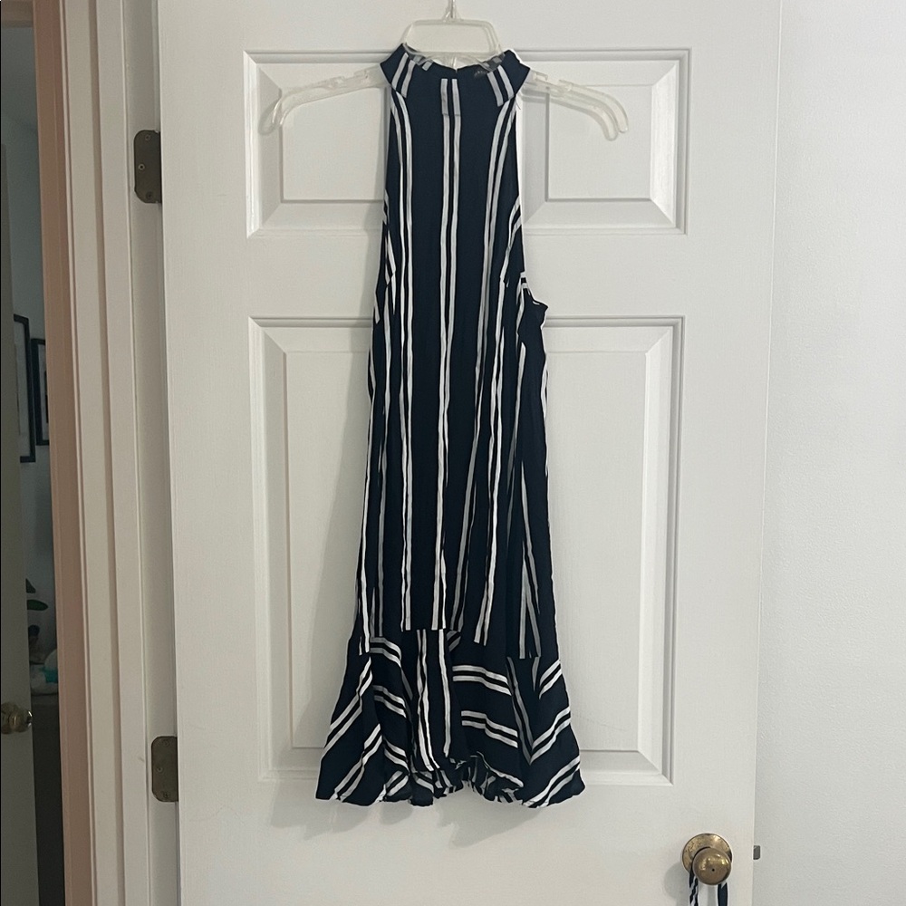 Dress Forum Navy and White Halter Neck Dress